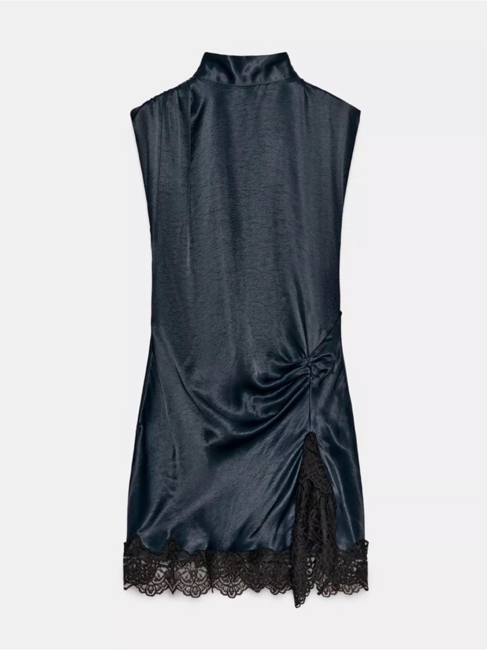 MINI COMBINATION LACE DRESS - NAVY BLUE - ZARA - S - PERFECT CONDITION
